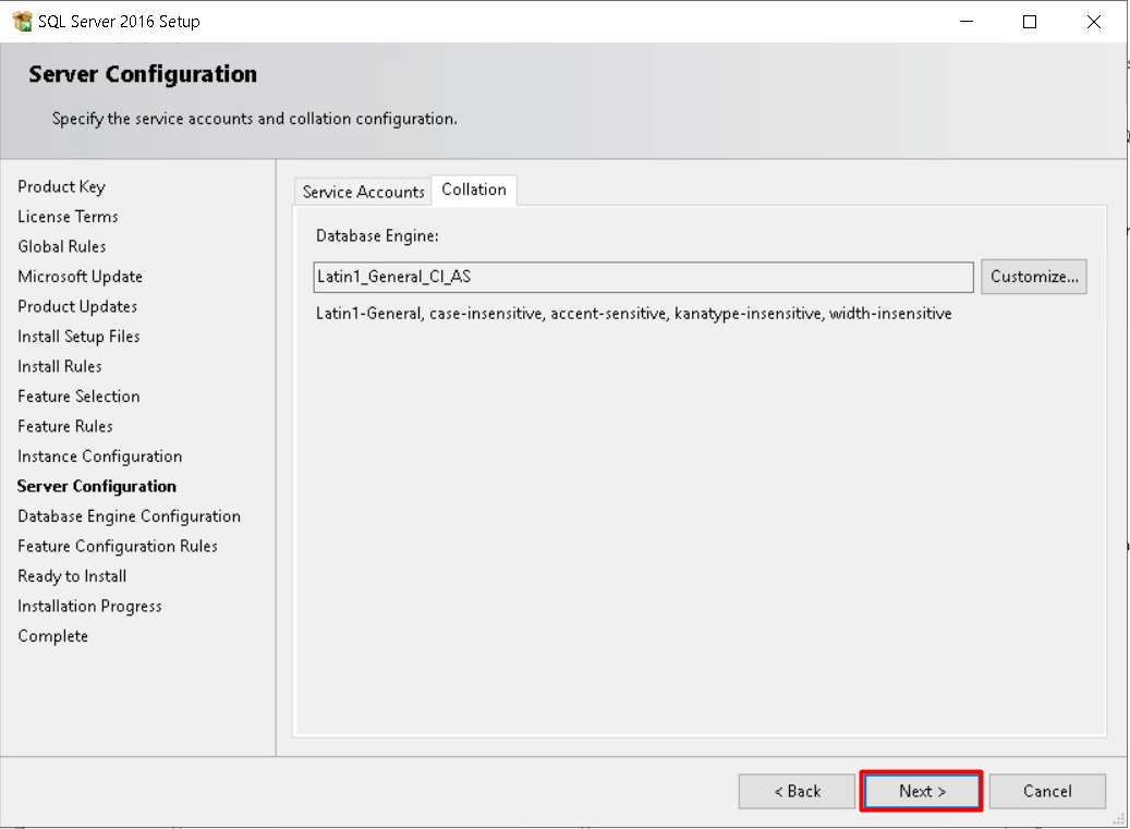 Sql server 2017. SQL 2019. Установка Microsoft Server 2019. SQL 2019 как установить. Отключите опцию «Case sensitive collation».